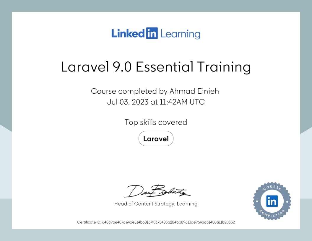 Laravel 9.0 Essential Training
